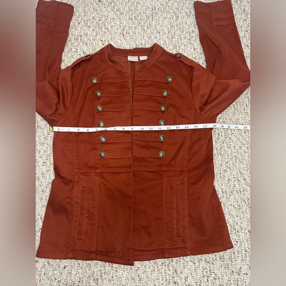 Chico’s Brown Military Field Jacket with Stand-Up Collar size 4/6 - Picture 12 of 12